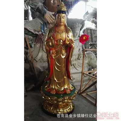 緣仕達工藝品廠 專業定制木雕佛像西方三圣彩繪座像，打造信仰藝術的精品